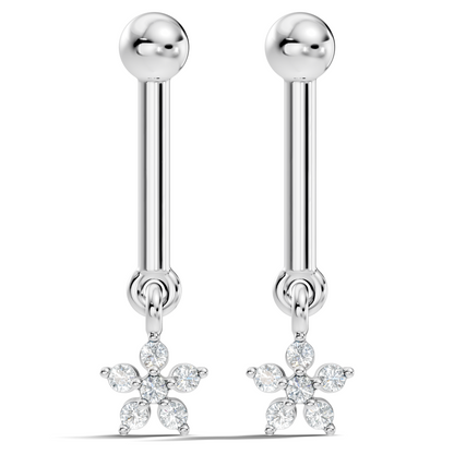 Round Shape Lab Grown & Natural Diamond 10k Solid Gold Very Classic shiny Earrings For Her