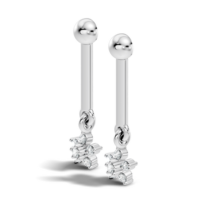 Round Shape Lab Grown & Natural Diamond 10k Solid Gold Very Classic shiny Earrings For Her