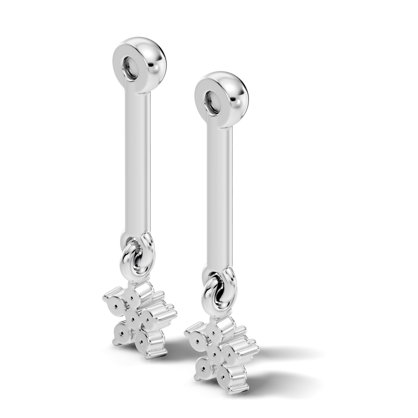 Round Shape Lab Grown & Natural Diamond 10k Solid Gold Very Classic shiny Earrings For Her