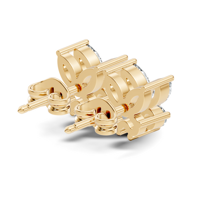 Stunning Marquise & Round Natural Diamond 14k Solid Gold Elegance Vintage Earrings For Birthday Gift