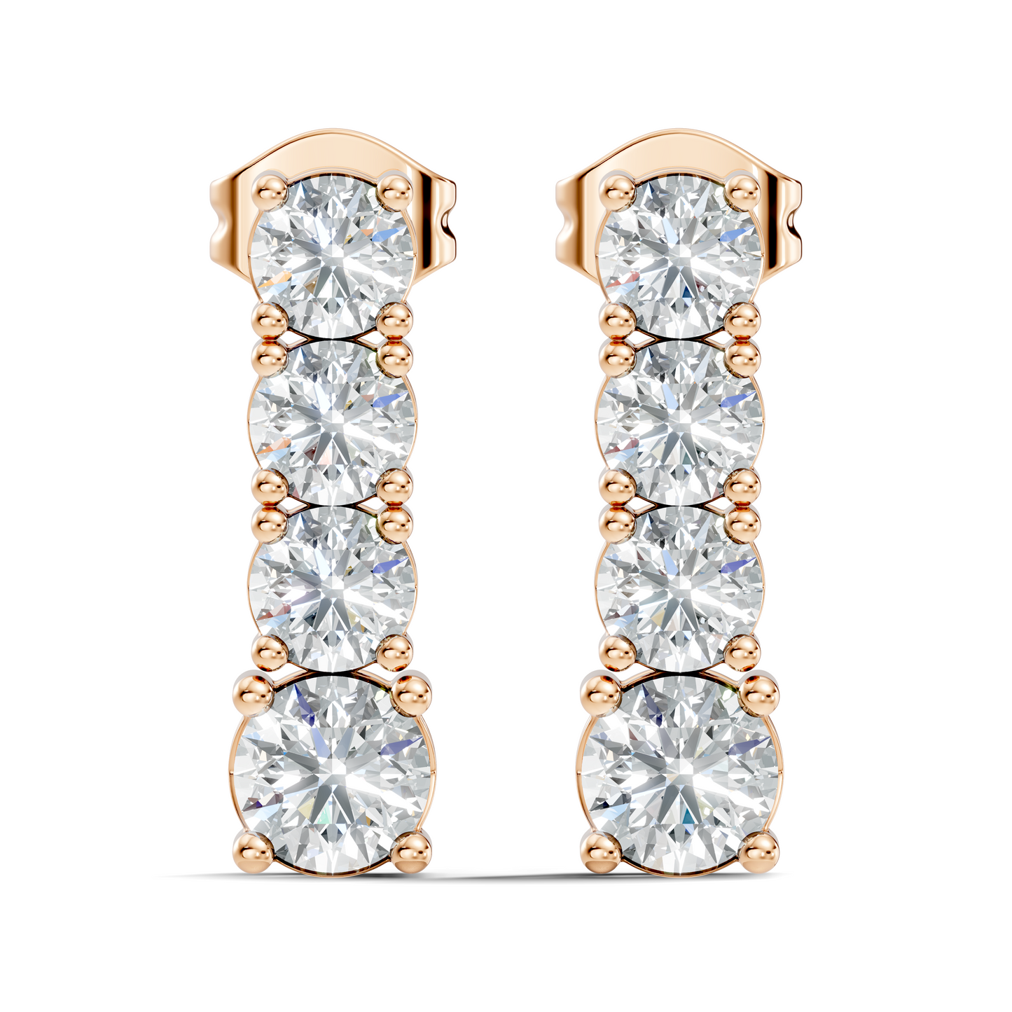 Round Shape 2.06 Ct Lab Grown Diamond Unique Style Classic Studs Earrings For Her