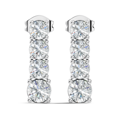 Round Shape 2.06 Ct Lab Grown Diamond Unique Style Classic Studs Earrings For Her