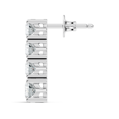 Round Shape 2.06 Ct Lab Grown Diamond Unique Style Classic Studs Earrings For Her