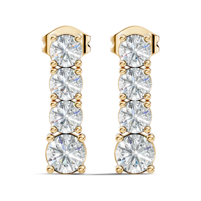 Round Shape 2.06 Ct Lab Grown Diamond Unique Style Classic Studs Earrings For Her