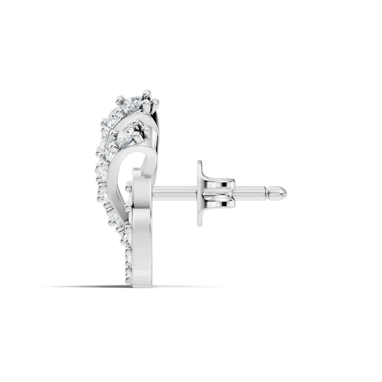 14k Solid Gold Round Shape Lab grown Diamond  Shinning Vintage Diamond Earrings For Her