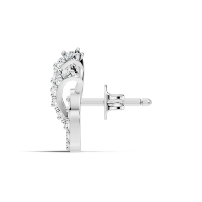 14k Solid Gold Round Shape Lab grown Diamond  Shinning Vintage Diamond Earrings For Her