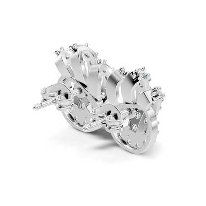 14k Solid Gold Round Shape Lab grown Diamond  Shinning Vintage Diamond Earrings For Her