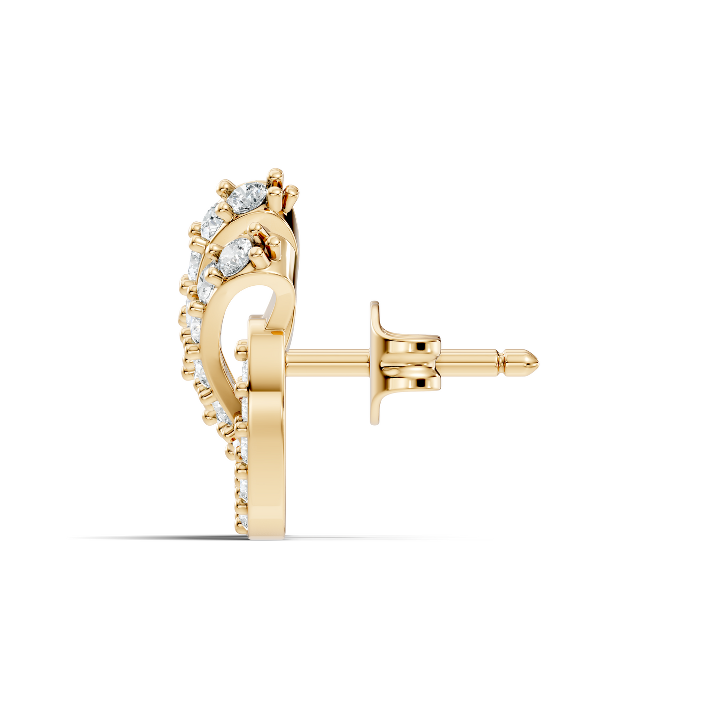 14k Solid Gold Round Shape Lab grown Diamond  Shinning Vintage Diamond Earrings For Her