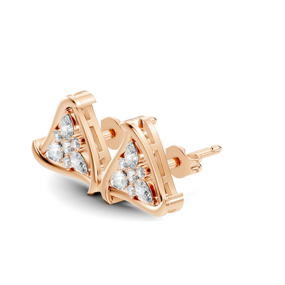 Elegant Pear Or Round Shaped Diamond Stud Earring Classic Affordable Earring Perfect Gift In 14K Solid Gold