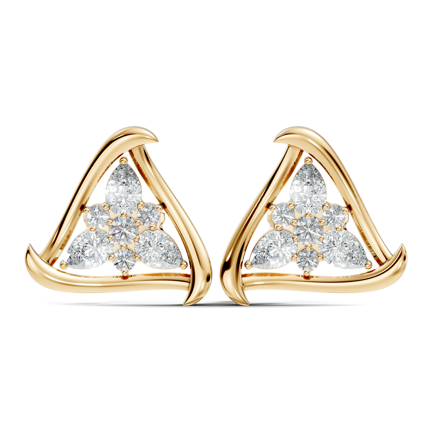 Elegant Pear Or Round Shaped Diamond Stud Earring Classic Affordable Earring Perfect Gift In 14K Solid Gold