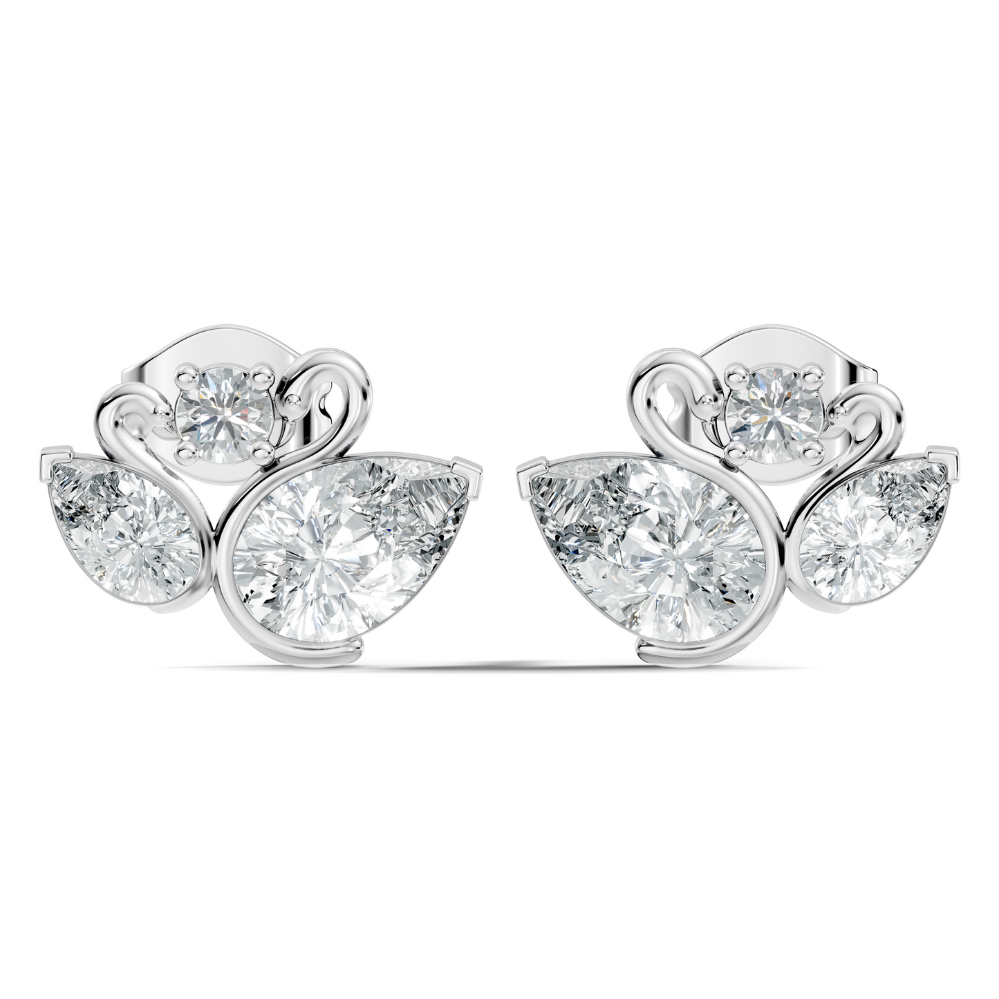 Round & Pear Shape 2.12 Ct Natural & Lab grown Diamond Occasionally Wear diamond Earrings for Women