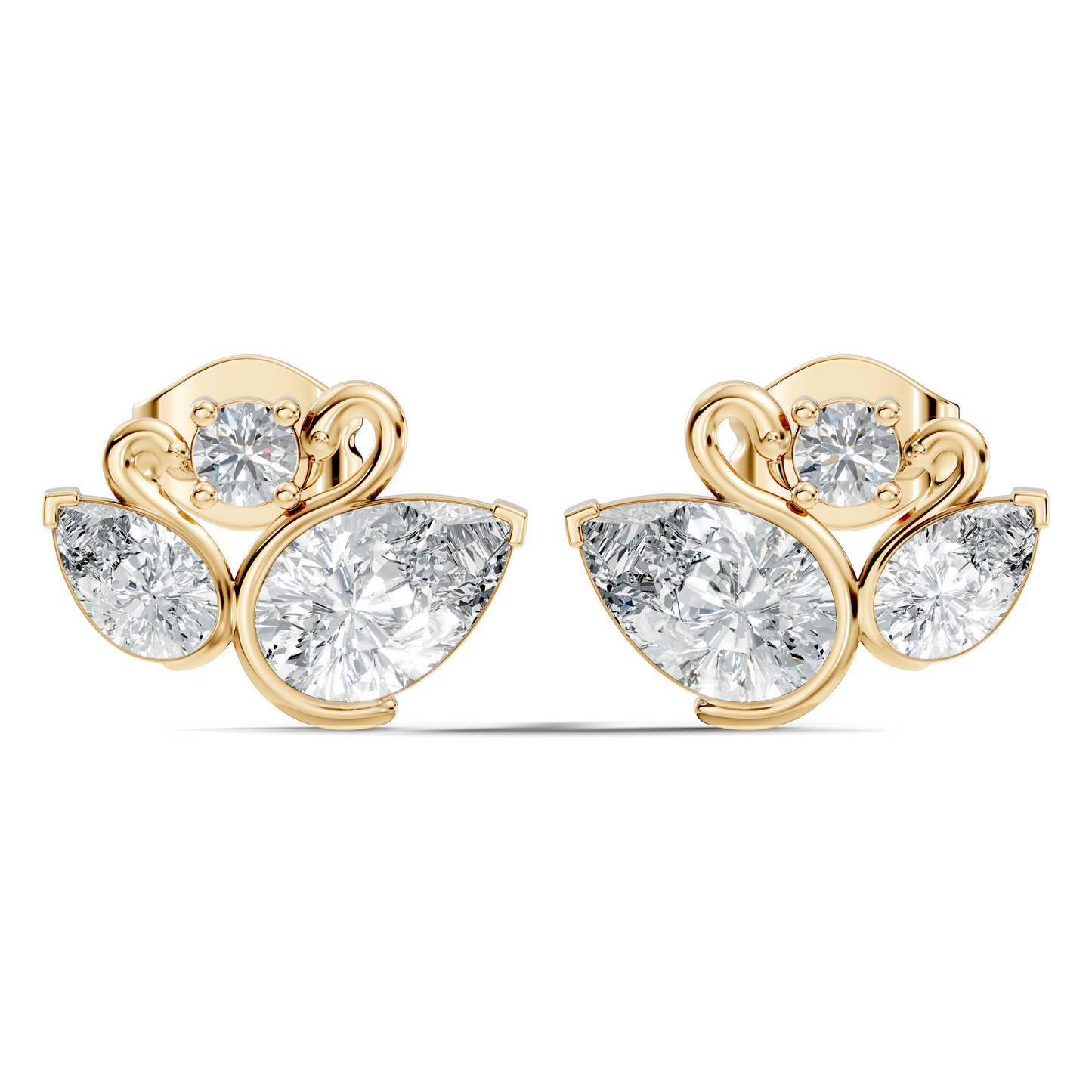 Round & Pear Shape 2.12 Ct Natural & Lab grown Diamond Occasionally Wear diamond Earrings for Women