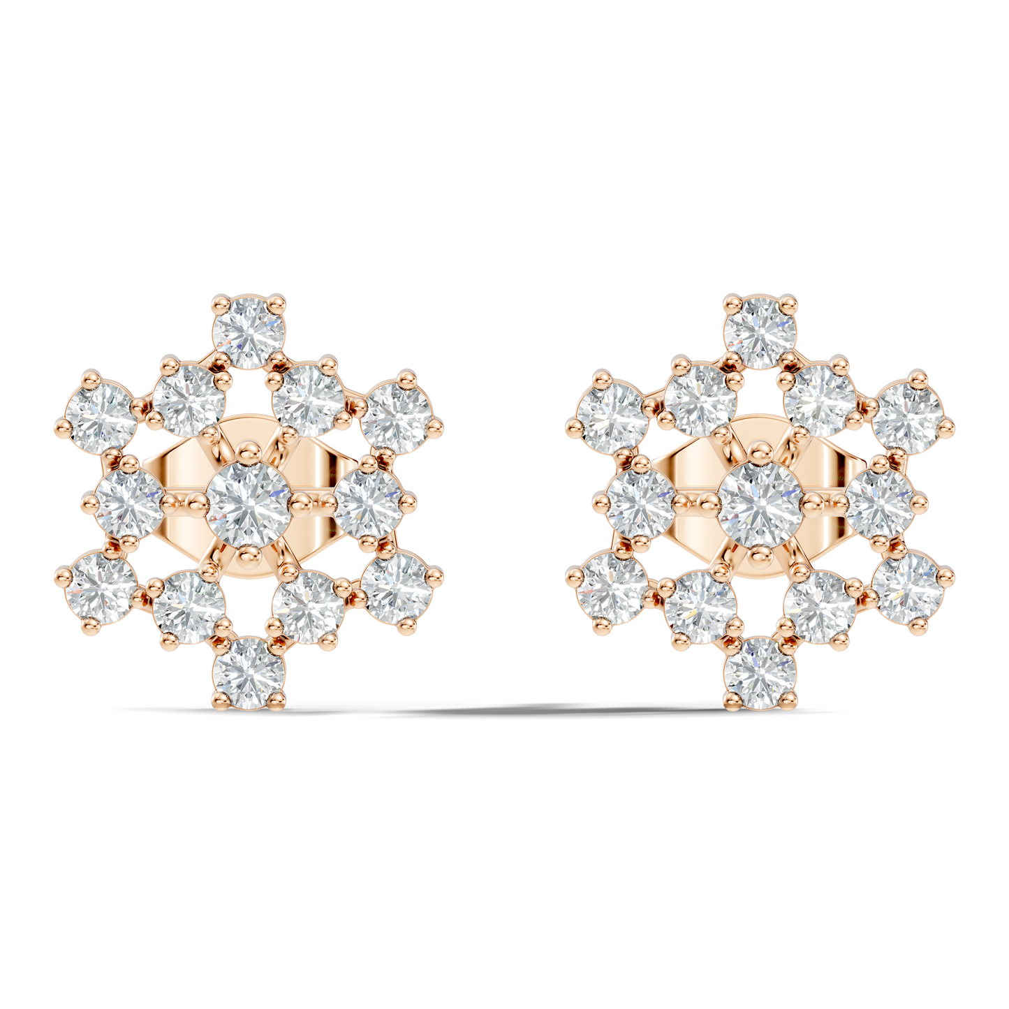 Round Shape New Shinning Sparkle 14k Solid Gold Lab Grown Diamond Earring For Daily Wear