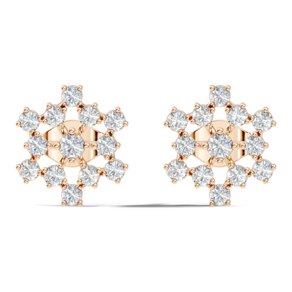 Round Shape New Shinning Sparkle 14k Solid Gold Lab Grown Diamond Earring For Daily Wear