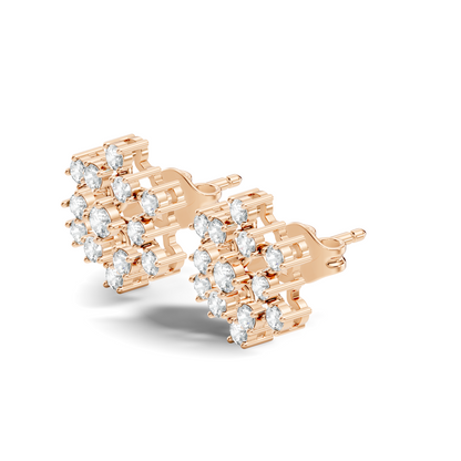 Round Shape New Shinning Sparkle 14k Solid Gold Lab Grown Diamond Earring For Daily Wear