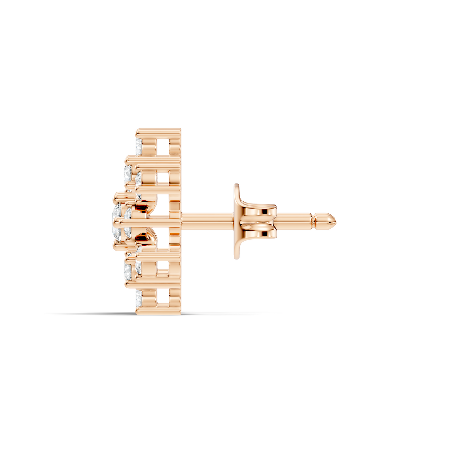 Round Shape New Shinning Sparkle 14k Solid Gold Lab Grown Diamond Earring For Daily Wear