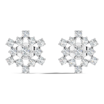 Round Shape New Shinning Sparkle 14k Solid Gold Lab Grown Diamond Earring For Daily Wear