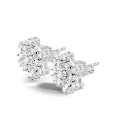 Round Shape New Shinning Sparkle 14k Solid Gold Lab Grown Diamond Earring For Daily Wear