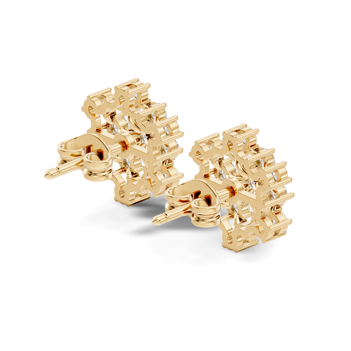 Round Shape New Shinning Sparkle 14k Solid Gold Lab Grown Diamond Earring For Daily Wear