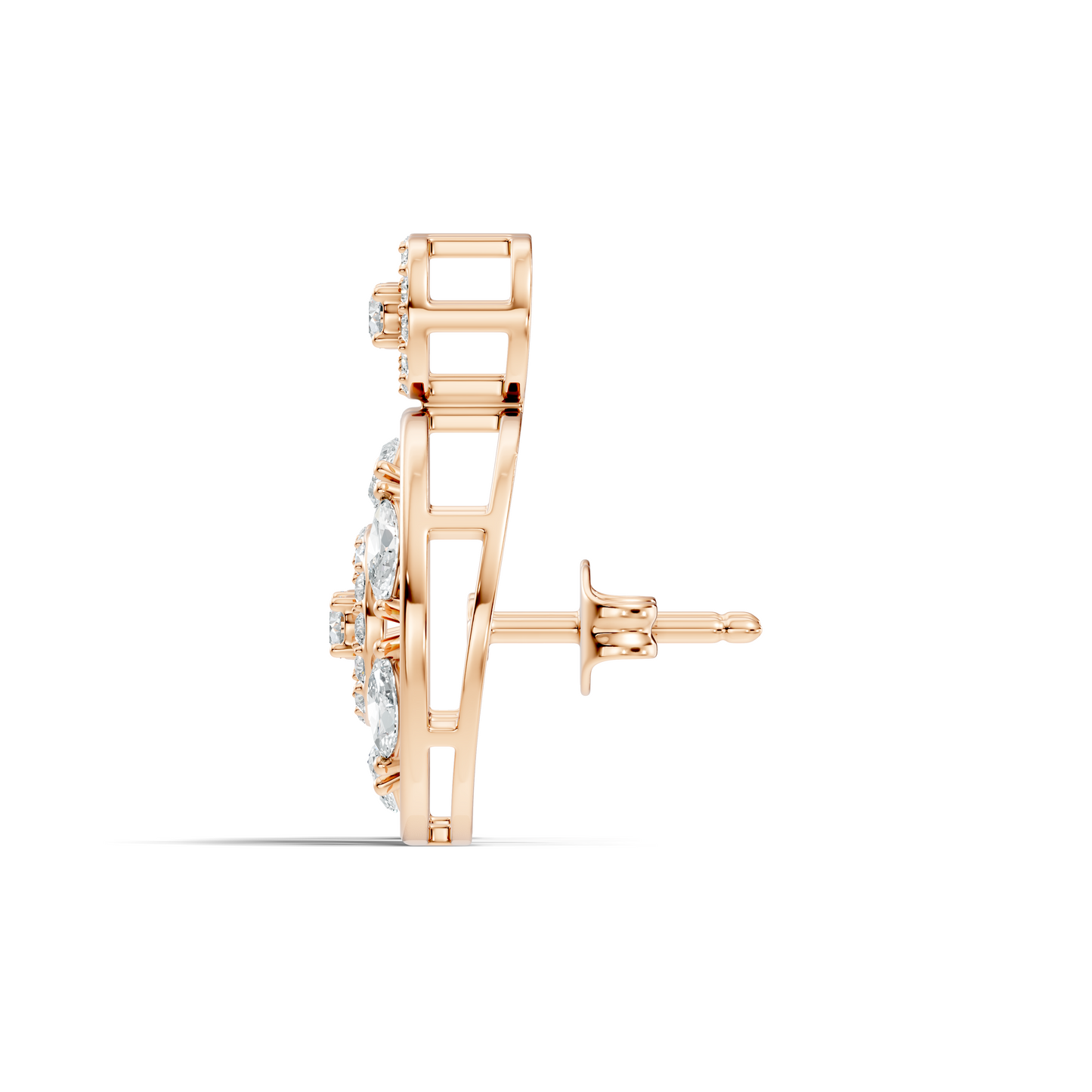 1.80 Ct Marquise & Round Shape Natural & Lab grown Diamond 14k solid White Gold New Every Wear fabulous Earrings For Her