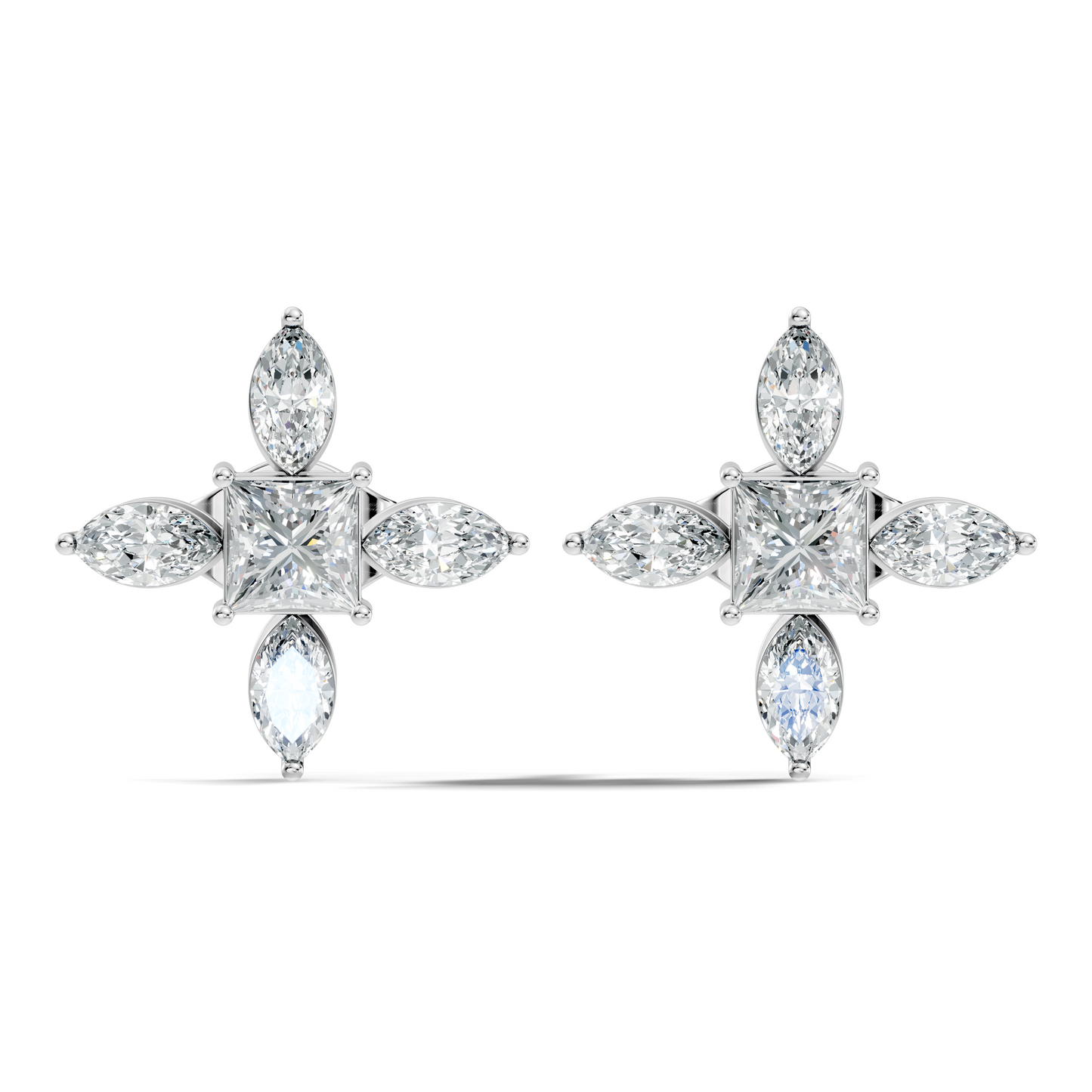 Princess & Marquise Cut 1.90 Ct Lab grown Diamond New Arrival Shinning Sparkle Diamond Earrings For Daily Wear