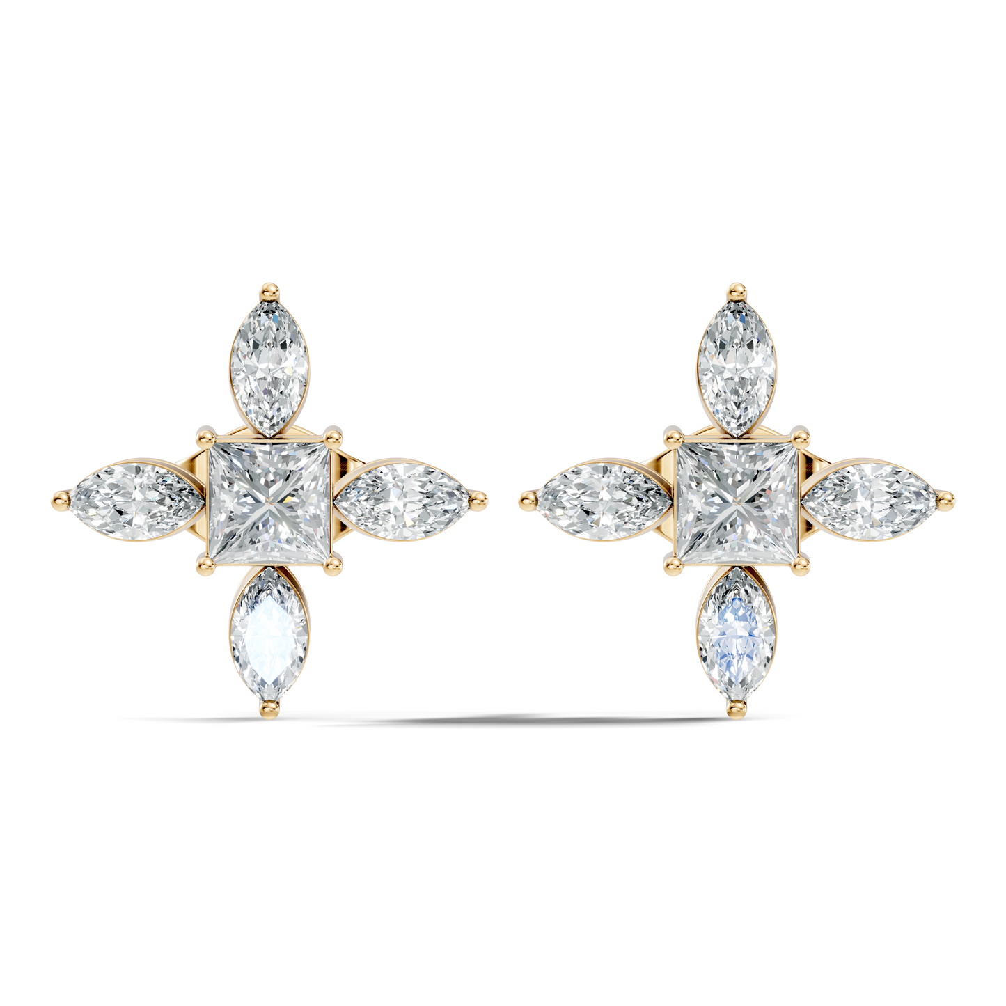 Princess & Marquise Cut 1.90 Ct Lab grown Diamond New Arrival Shinning Sparkle Diamond Earrings For Daily Wear