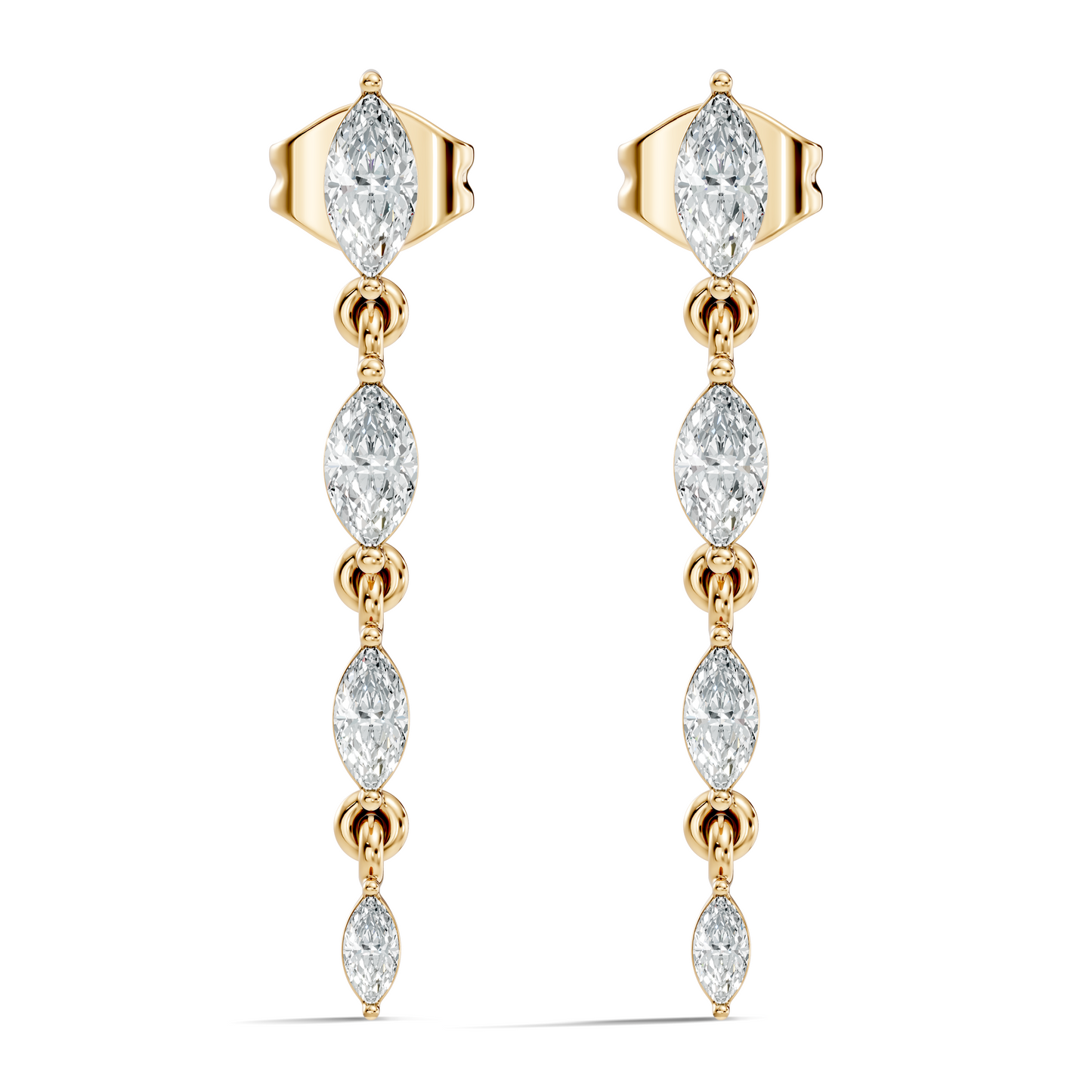 Marquise Cut Lab Grown & Natural Diamond Shinning 14k Solid New Style Women Diamond Earrings