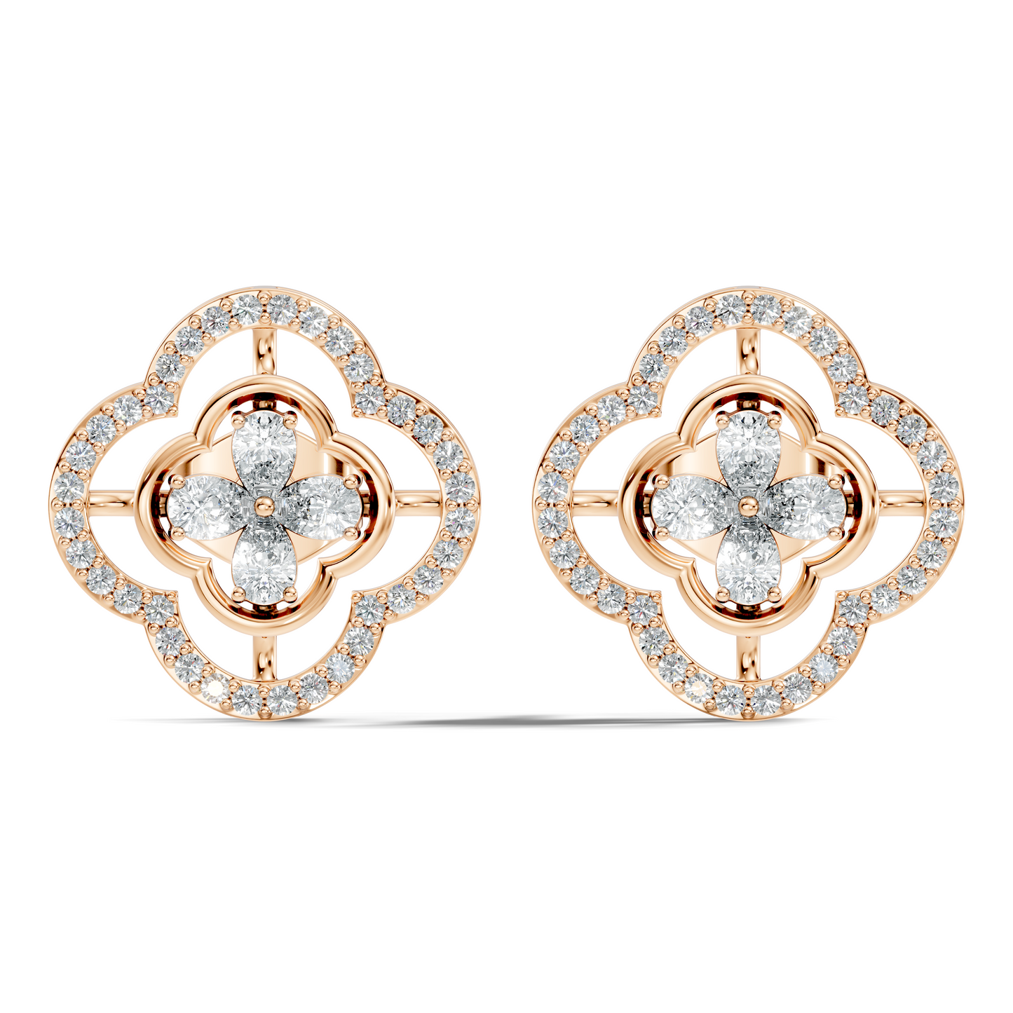 Pear & Round Shape Natural And Lab Grown Diamond Stunning Every Occasion Wear Diamond earrings For Her