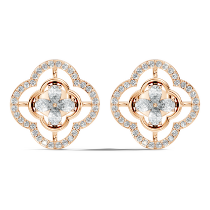 Pear & Round Shape Natural And Lab Grown Diamond Stunning Every Occasion Wear Diamond earrings For Her