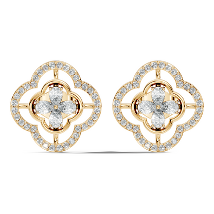 Pear & Round Shape Natural And Lab Grown Diamond Stunning Every Occasion Wear Diamond earrings For Her