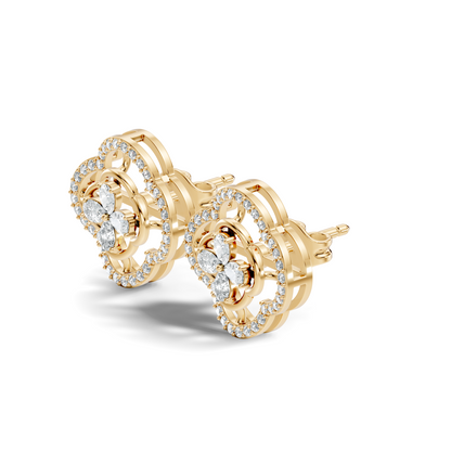 Pear & Round Shape Natural And Lab Grown Diamond Stunning Every Occasion Wear Diamond earrings For Her