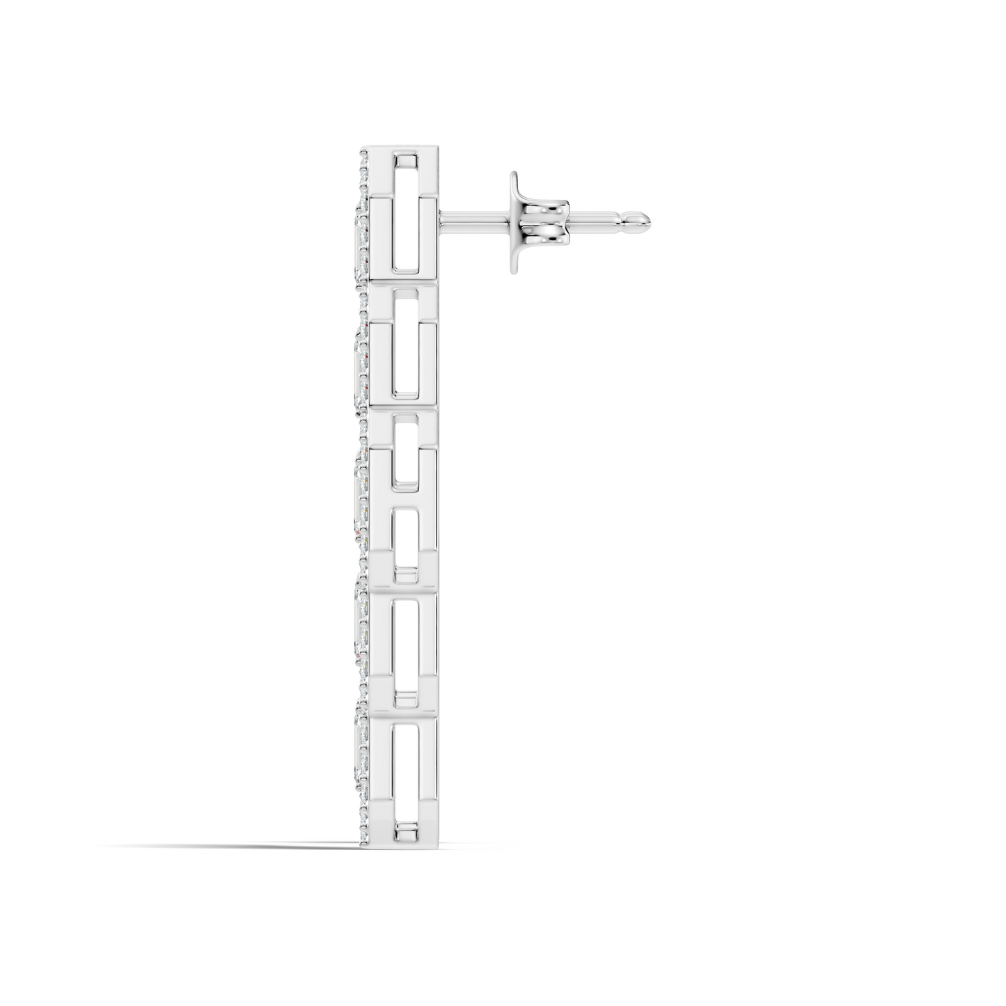 Emerald & Round Shape Natural, Lab Grown Diamond 18k Solid Rose Gold Dainty Wear Women Diamond Earrings