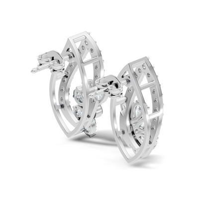 2.33 Ct Lab Grown & Natural Diamond  Round & Pear Shape Sparkling Shinny Beautiful Earrings For Her