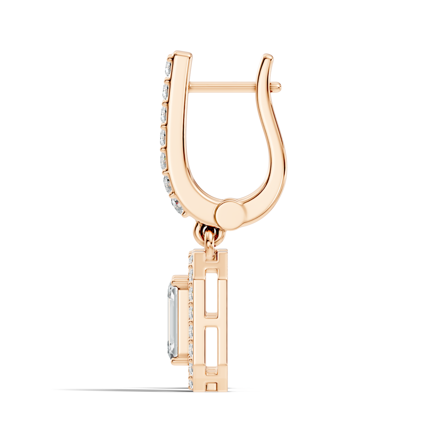 Stunnig 2.47 Ct Round & Emerald Shape Lab Grown Diamond Hoop Earrings For Party Wear Look