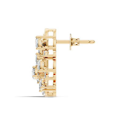 marquise & Pear Shape 2.05 Ct Lab grown & Natural Diamond 14k Solid White Gold Fantastic Classic Studs Earrings