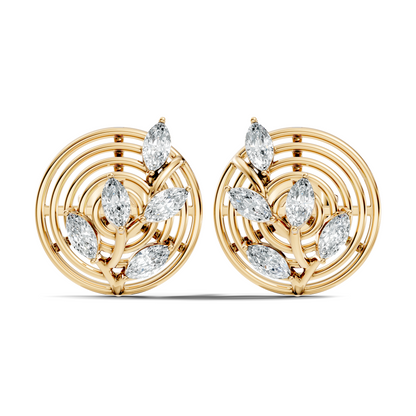 Marquise Cut 18k Solid Rose Gold New Style Ethically Wear Diamond Earrings For Women