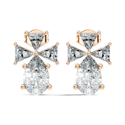 Triangle and Pear Shape Shining Classic Vintage Lab Grown diamond Earrings For Women