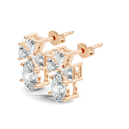 Triangle and Pear Shape Shining Classic Vintage Lab Grown diamond Earrings For Women