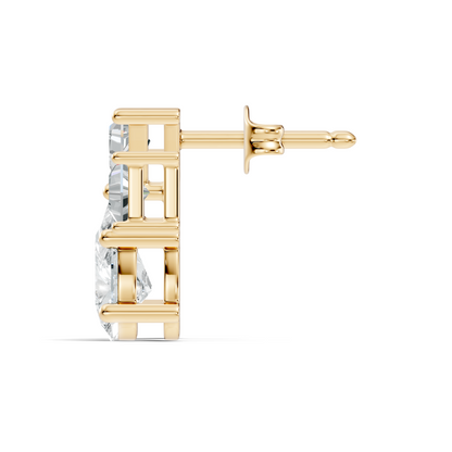 Triangle and Pear Shape Shining Classic Vintage Lab Grown diamond Earrings For Women