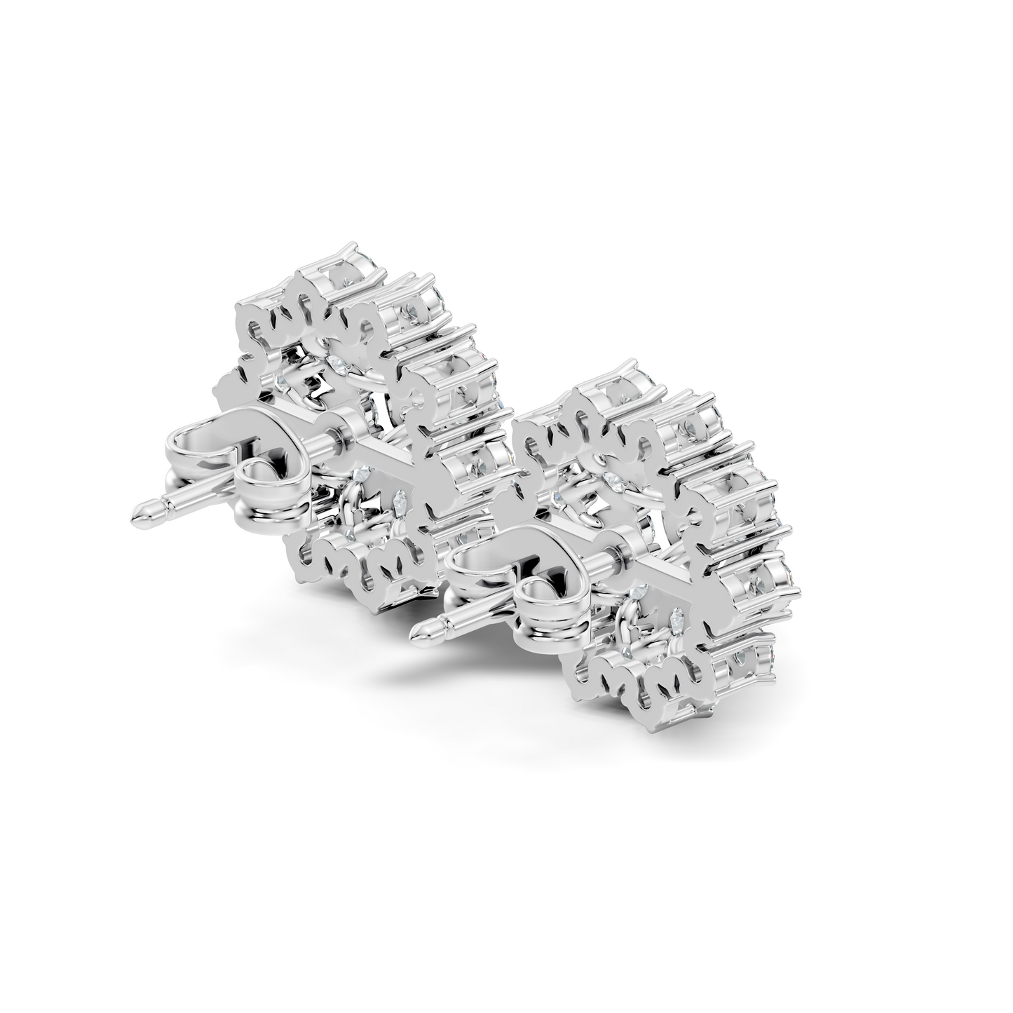 Pear & Round shape Natural & Lab Grown Diamond 18k Solid Rose Gold 3.35 Ct Diamond Earrings For Her Wedding