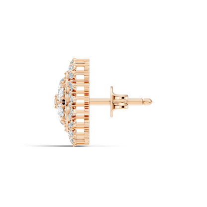 2.29 Ct Round & Pear Shape 14k Solid Gold Stunning Vintage Style Diamond Earrings For Daily Wear