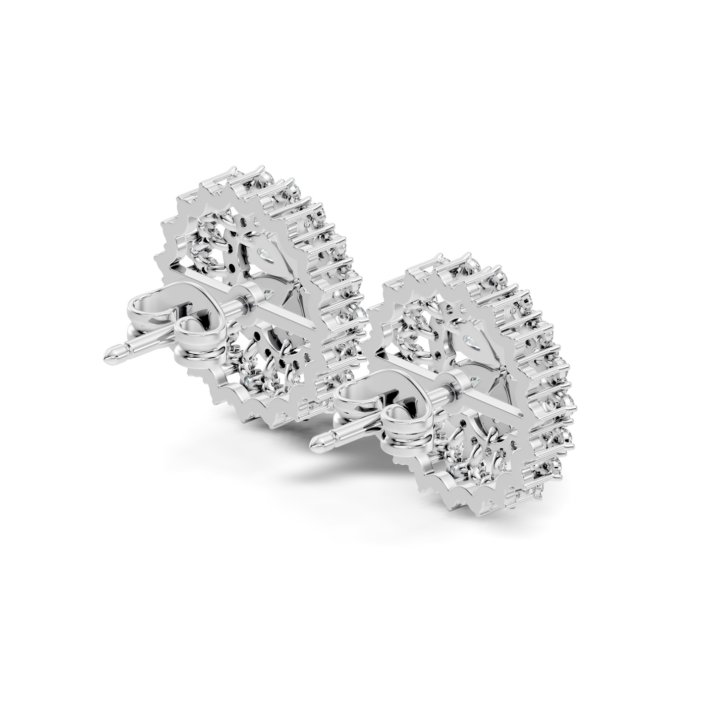 2.29 Ct Round & Pear Shape 14k Solid Gold Stunning Vintage Style Diamond Earrings For Daily Wear