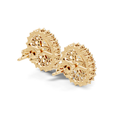 2.29 Ct Round & Pear Shape 14k Solid Gold Stunning Vintage Style Diamond Earrings For Daily Wear