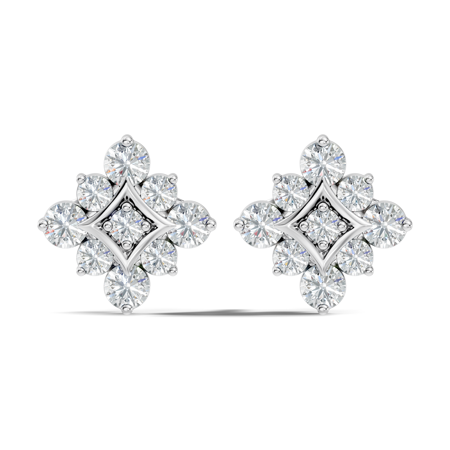 Round Shape Shinning Elegance 18k Solid Rose Gold Lab Grown & Natural Diamond Earrings For Her