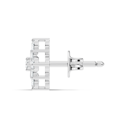 Round Shape Shinning Elegance 18k Solid Rose Gold Lab Grown & Natural Diamond Earrings For Her