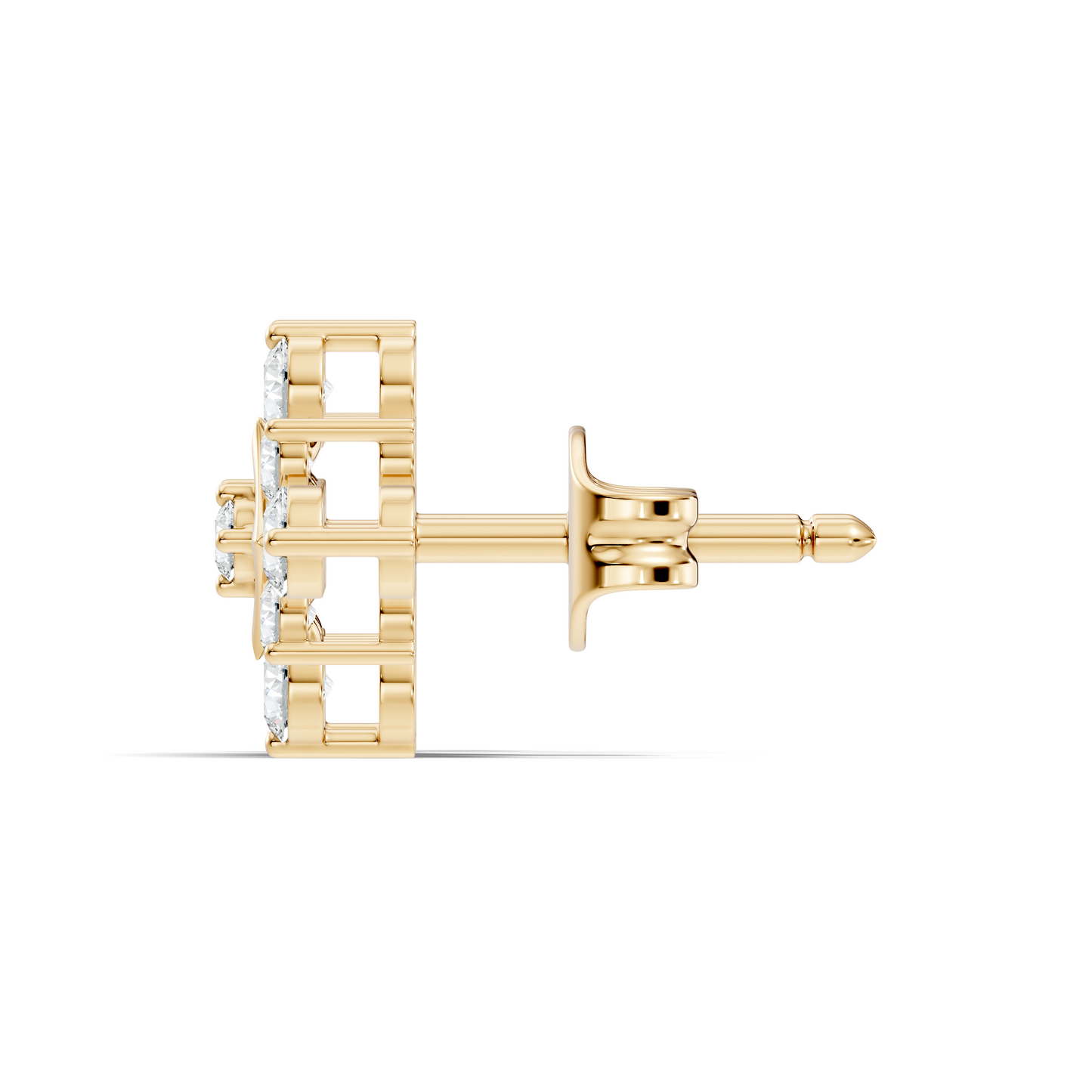 Round Shape Shinning Elegance 18k Solid Rose Gold Lab Grown & Natural Diamond Earrings For Her