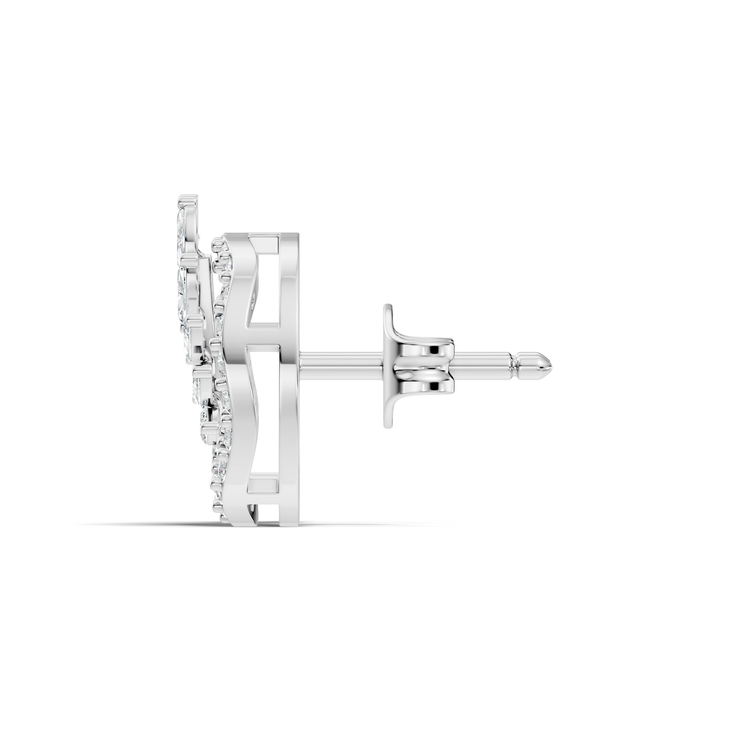 Round & Marquise Shape Natural & Lab Grown Diamond 18k Solid Gold Elegance Diamond Earrings