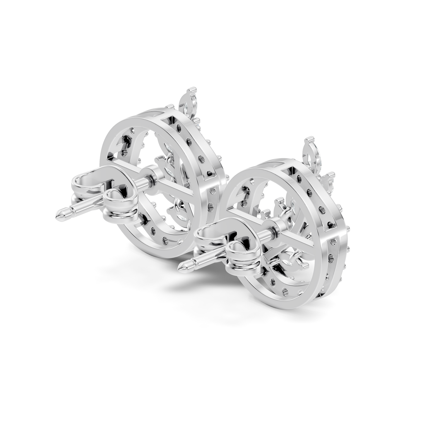 Round & Marquise Shape Natural & Lab Grown Diamond 18k Solid Gold Elegance Diamond Earrings