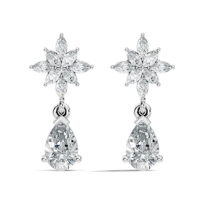 1.35 CT Pear Or Marquise Cut Diamond Tear Drop Earring Vintage Inspired Stud Earrings For Her