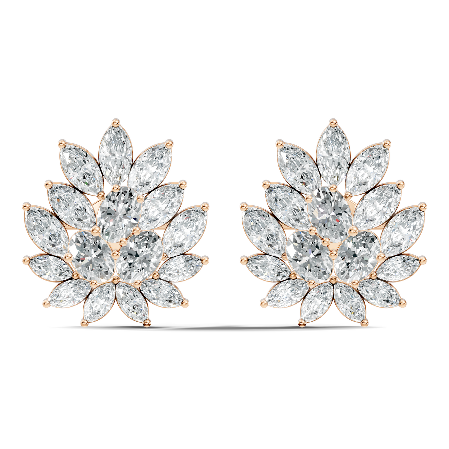 2.72 Ct Lab Grown and Natural Diamond Marquise & Oval Shape Diamond Dazzling Daily Wear Diamond Earrings